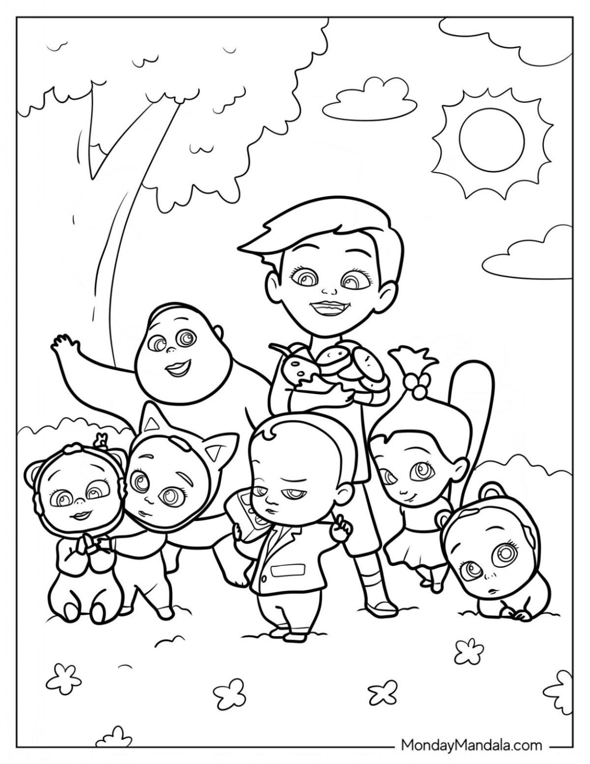 Boss Baby Tim and family Coloring Pages Templates