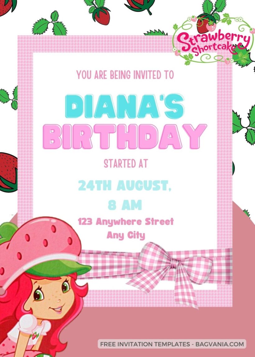 Canva Strawberry Shortcake Invitations