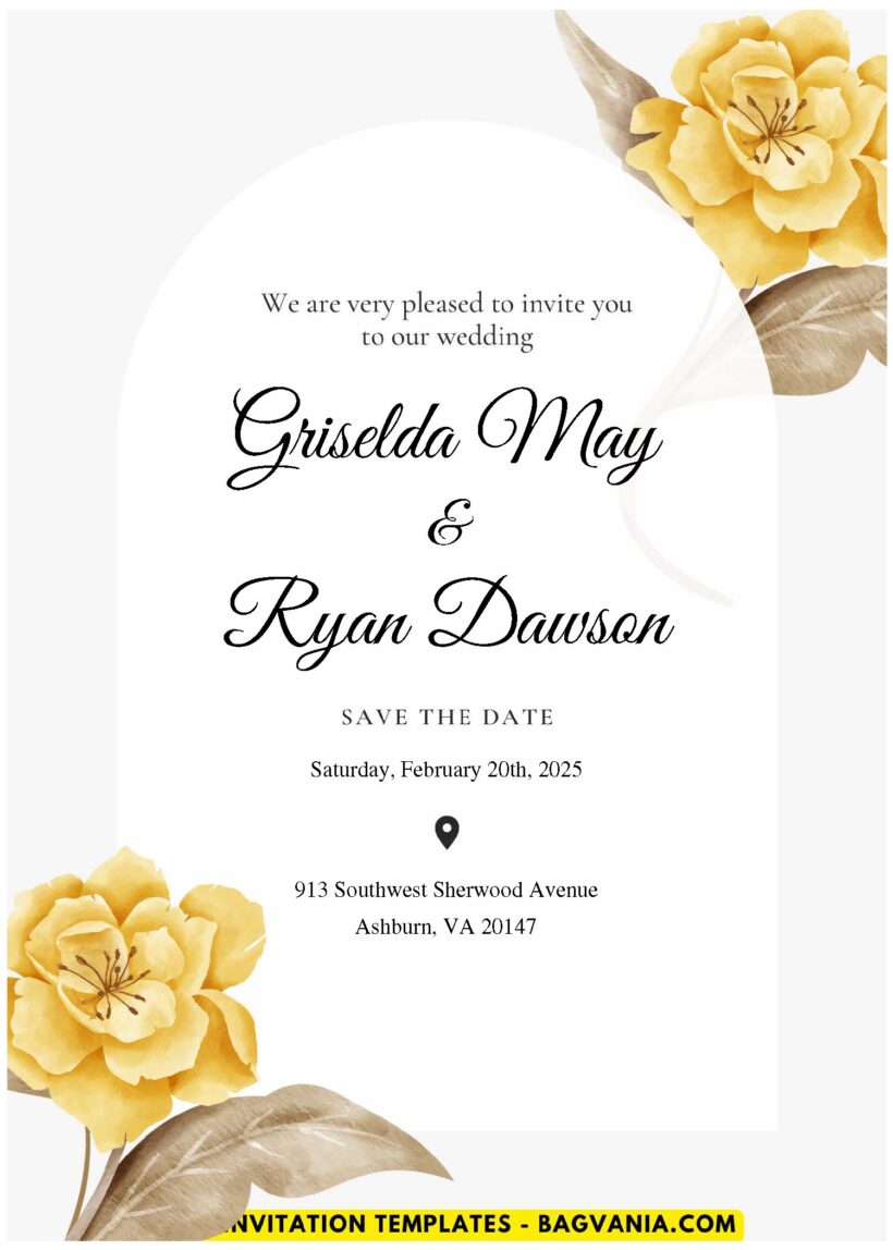 Classy Botanical Wedding Invitations