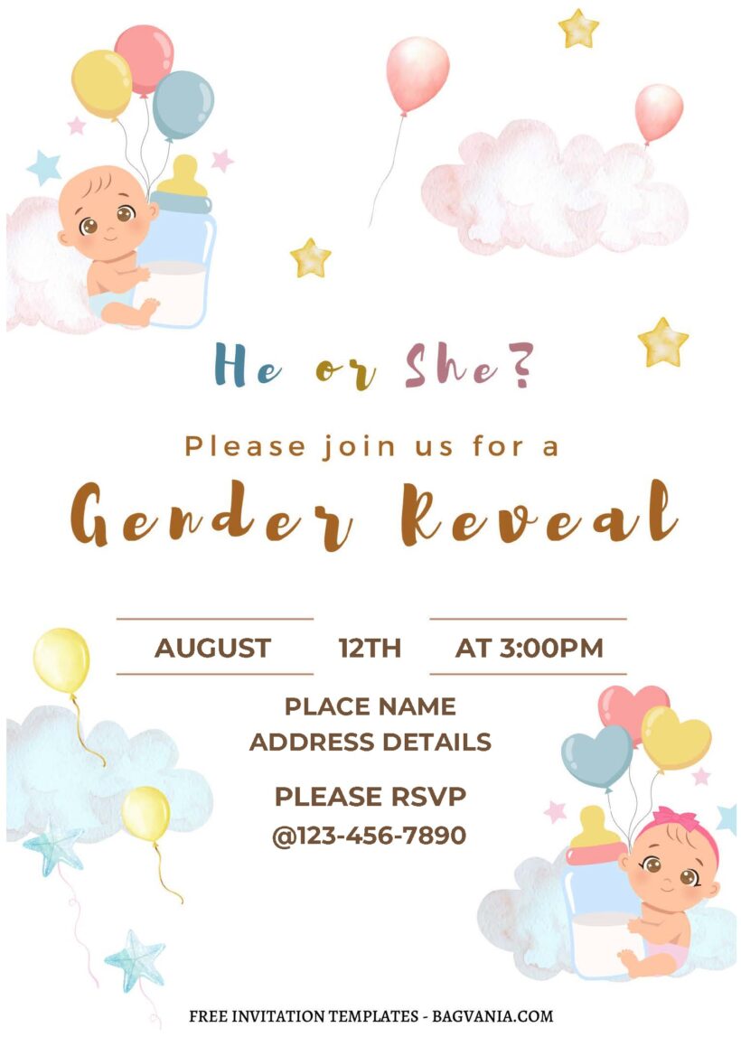 Cutesy Gender Reveal Invitations