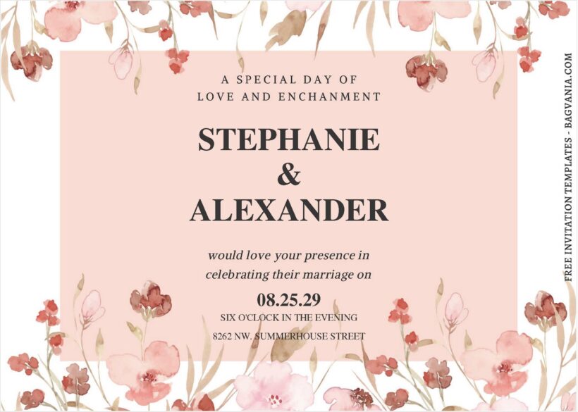 Floral Frame Botanical Wedding Invitations