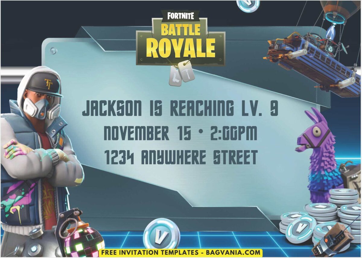 Fortnite Birthday Invitations