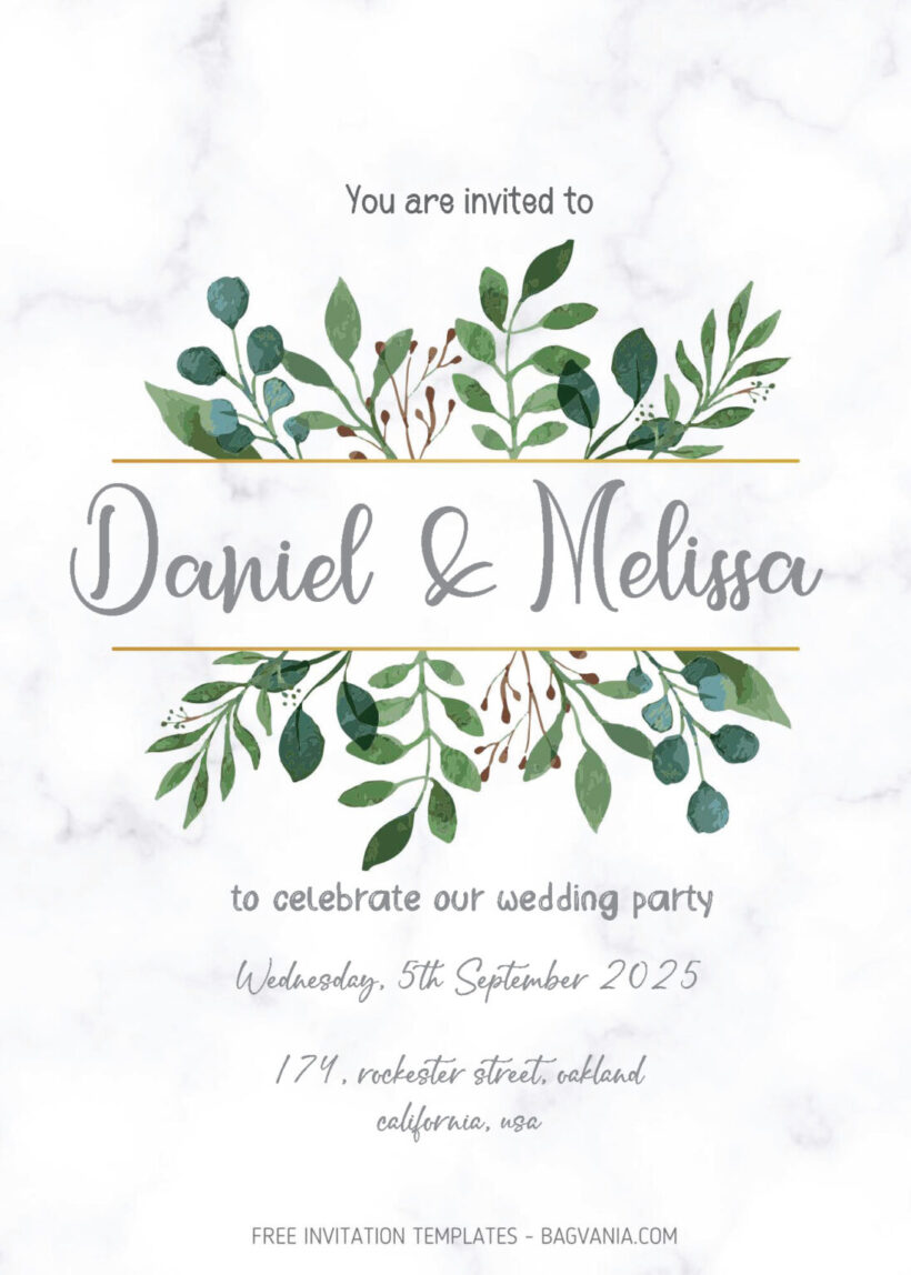 Greenery Botanical Wedding Invitations