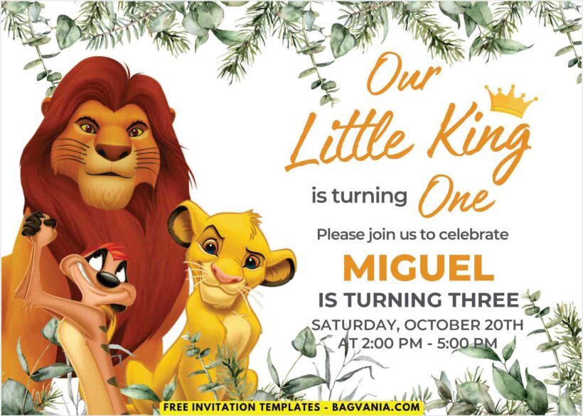 Lion King Handmade Birthday Invitations