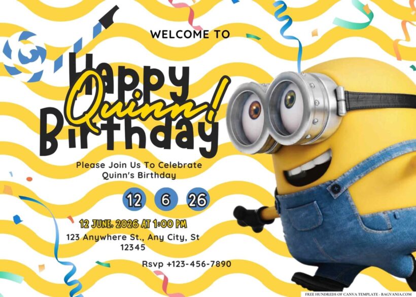 Minions Despicable Me Birthday Invitations