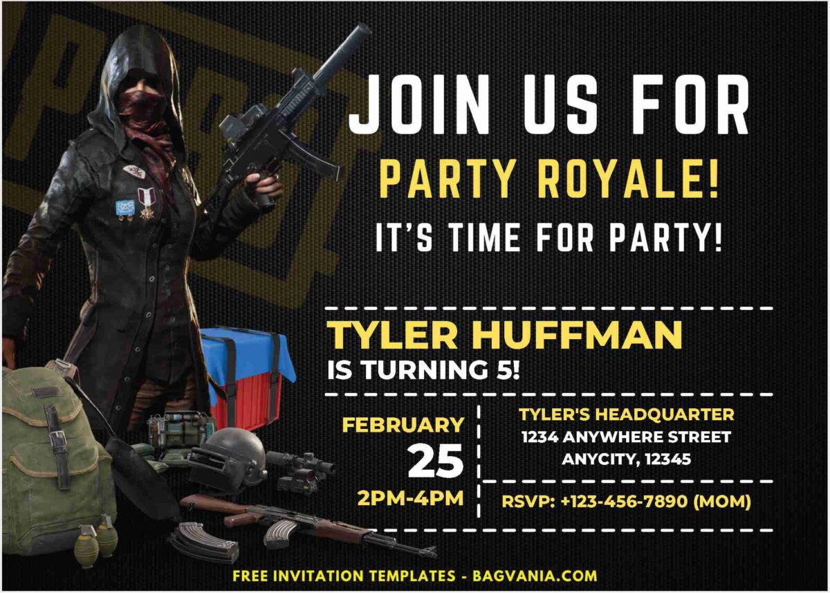 PUBG Birthday Invitations