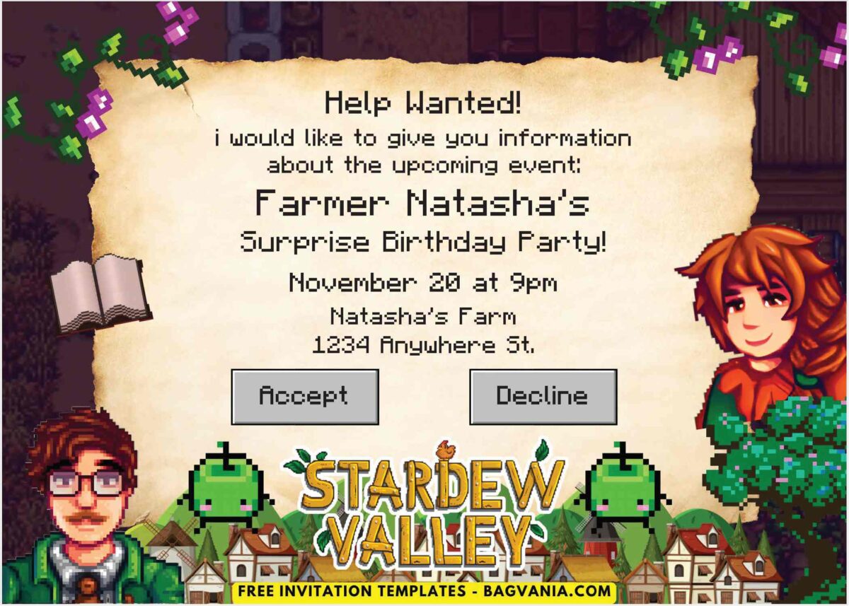 Stardew Valley Birthday Invitation