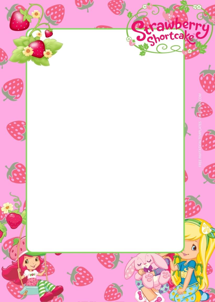 Strawberry Shortcake Party Invitations